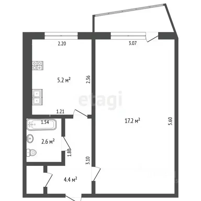 1-к кв. Самарская область, Самара Ташкентская ул., 141 (30.9 м) - Фото 2