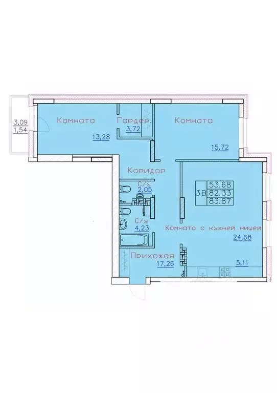 3-к кв. Томская область, Северск ул. Ленина, 116 (87.6 м) - Фото 1