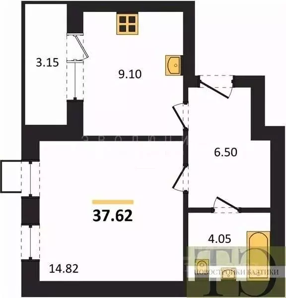 1-к кв. Калининградская область, Зеленоградский муниципальный округ, ... - Фото 1