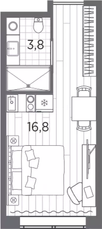 Студия Санкт-Петербург просп. Стачек, 62Е (20.6 м) - Фото 0