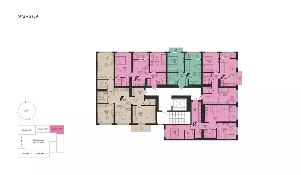 3-к кв. Свердловская область, Екатеринбург Вторчермет жилрайон,  (92.4 ... - Фото 2