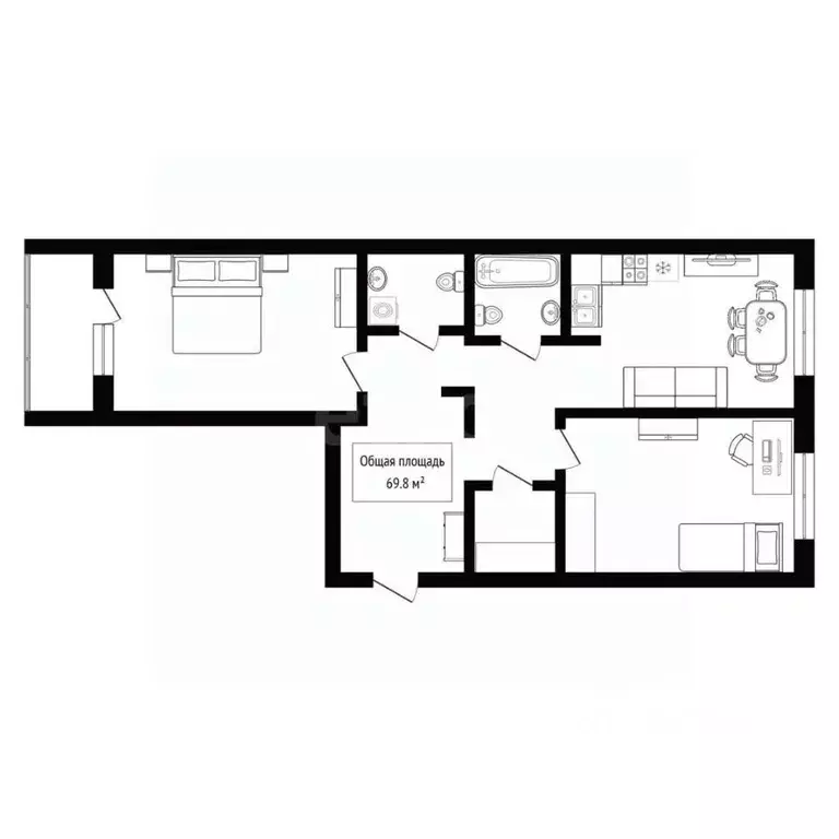 3-к кв. Алтай, Горно-Алтайск ул. Павла Кучияк (69.8 м) - Фото 2