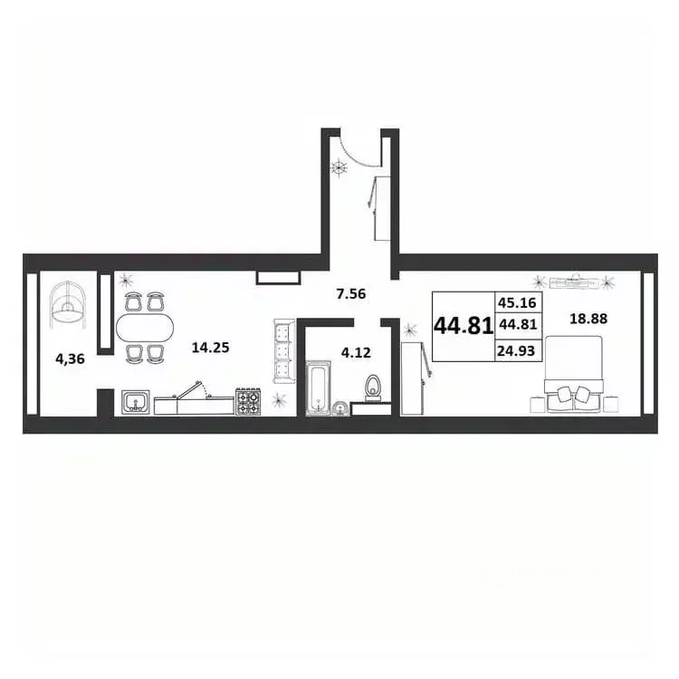 1-к кв. Новгородская область, Великий Новгород ул. Якова Павлова, 15 ... - Фото 1