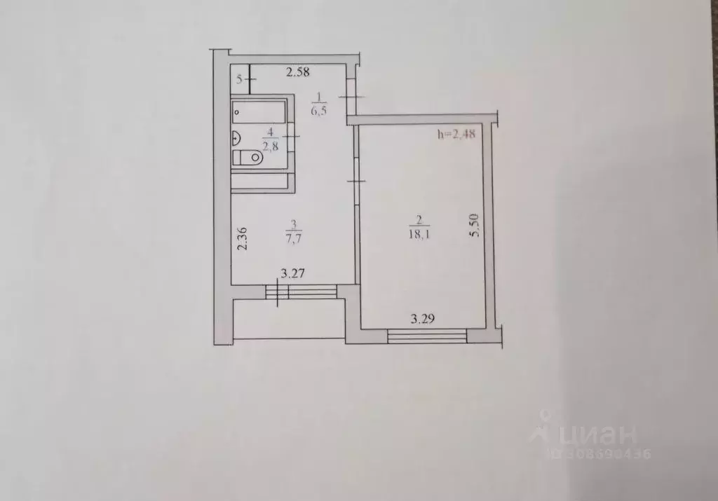 1-к кв. Архангельская область, Архангельск Ленинградский просп., 360к1 ... - Фото 0