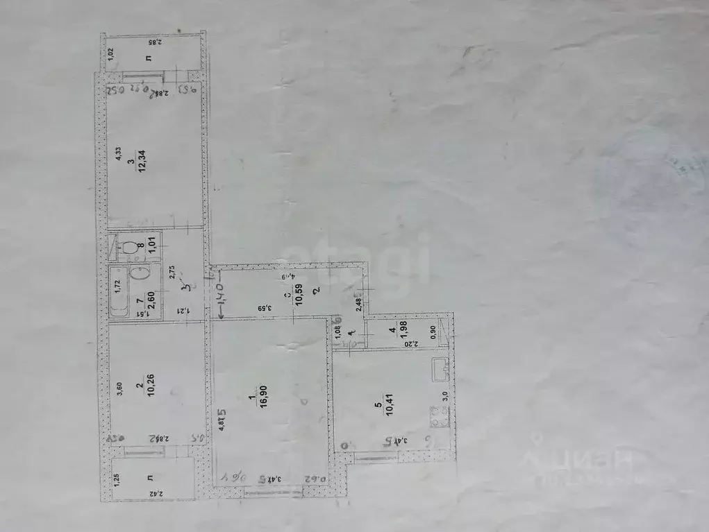 3-к кв. Ульяновская область, Ульяновск просп. Врача Сурова, 35 (66.1 ... - Фото 2