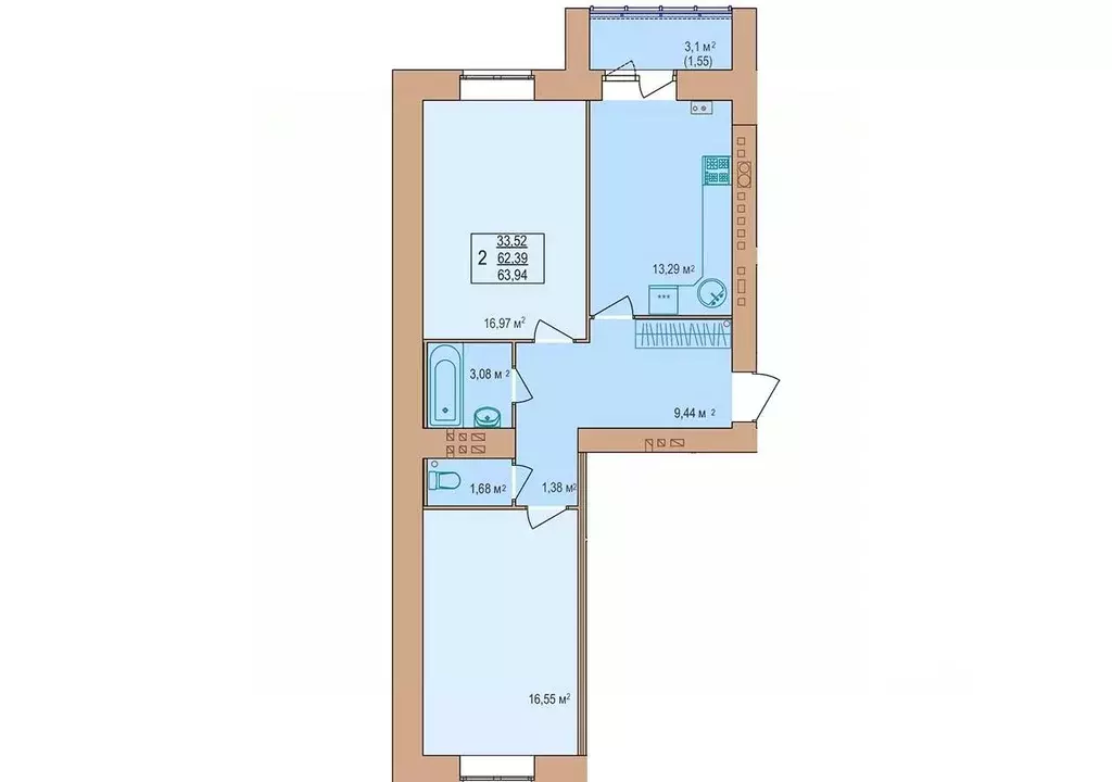 2-к кв. Костромская область, Кострома Якиманиха мкр, Энергия жилой ... - Фото 1