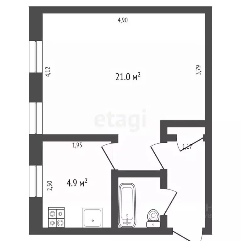 1-к кв. Новосибирская область, Новосибирск ул. Мира, 35 (32.0 м) - Фото 1