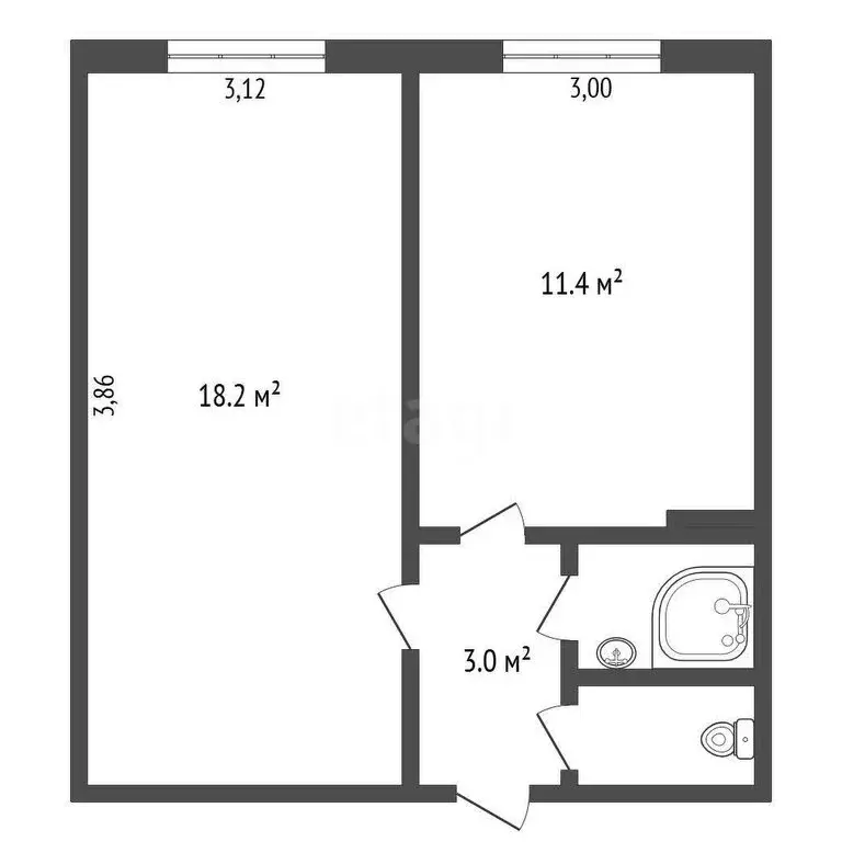 1-комнатная квартира: Благовещенск, улица Мухина, 16 (35.4 м) - Фото 0