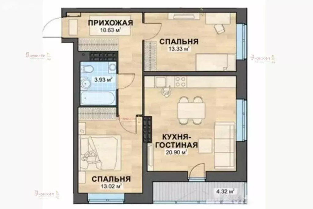 2-комнатная квартира: Свердловская область, муниципальное образование ... - Фото 0