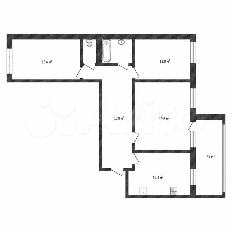 3-к. квартира, 82,8 м, 4/9 эт. - Фото 0