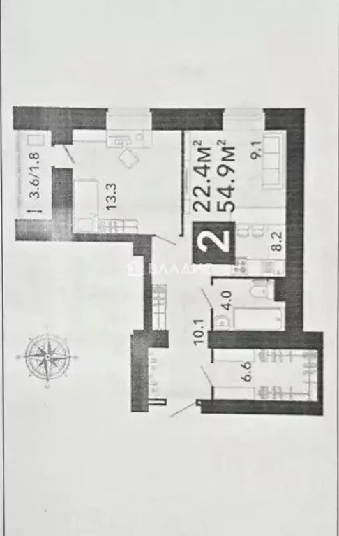 2-к кв. Пензенская область, Пенза ул. Шмидта, 7 (50.6 м) - Фото 2