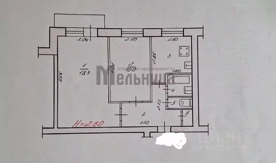 2-к кв. Волгоградская область, Волгоград ул. Рокоссовского, 24А (45.5 ... - Фото 2