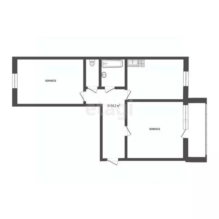 2-к кв. Тюменская область, Тюмень Мелиораторов мкр, ул. Голышева, 10А ... - Фото 2