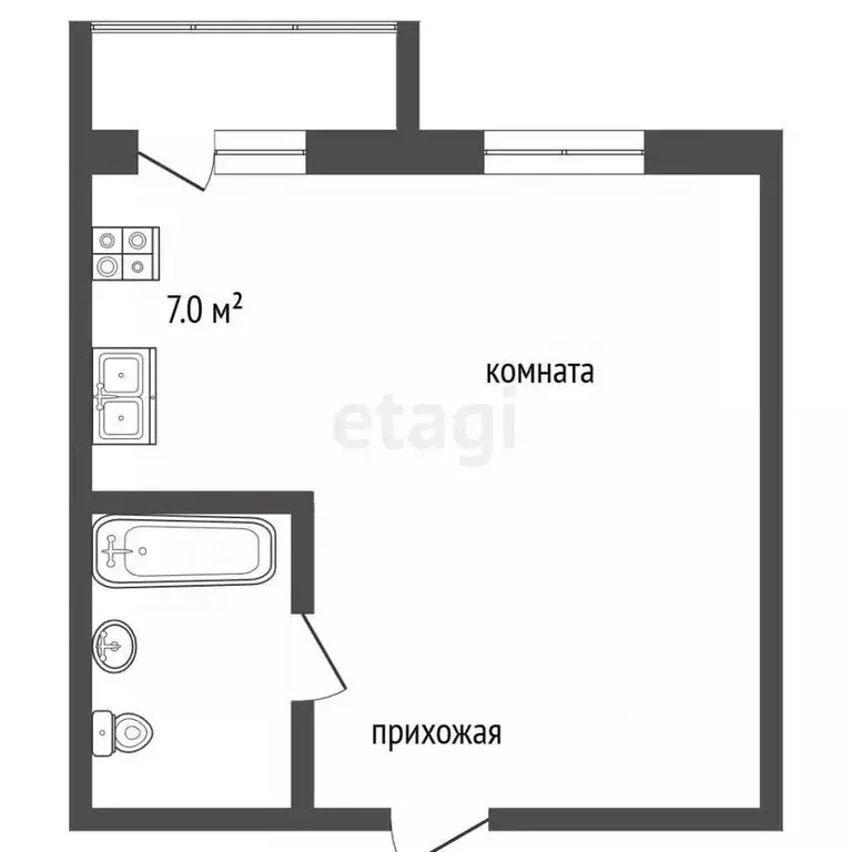 1-к кв. Татарстан, Альметьевск ул. Сулеймановой, 20 (27.1 м) - Фото 1