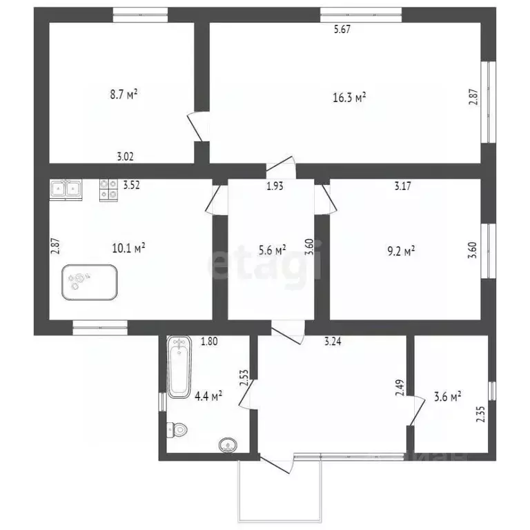 3-к кв. Оренбургская область, Оренбург с. Краснохолм, ул. Панова, ... - Фото 2
