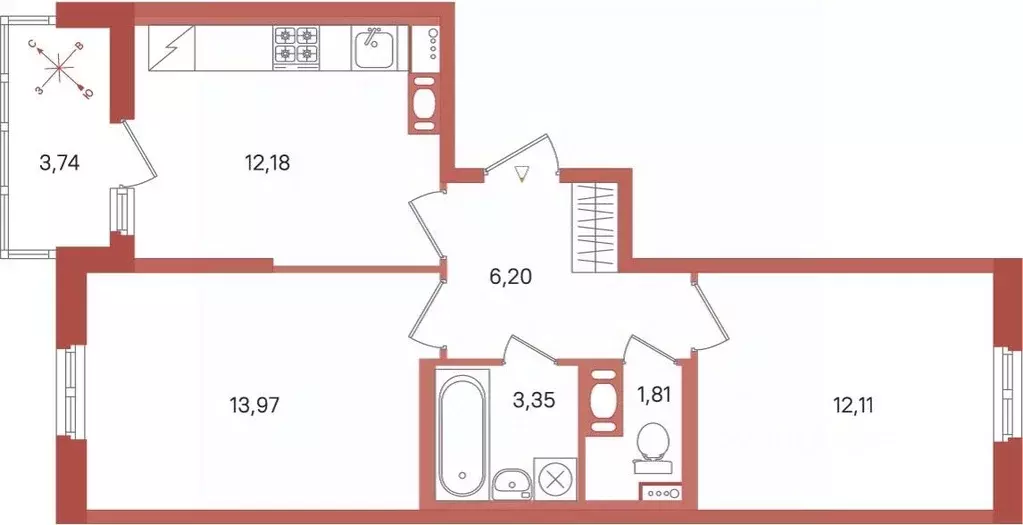 2-к кв. Ленинградская область, Сертолово Всеволожский район, Новое ... - Фото 1