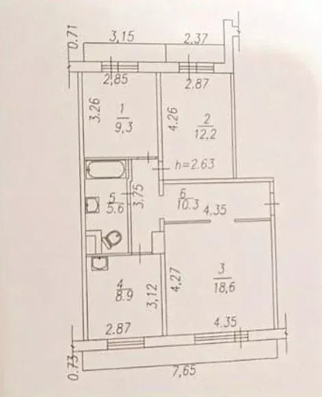 3-к кв. Кемеровская область, Новокузнецк ул. Кирова, 67 (64.9 м) - Фото 1