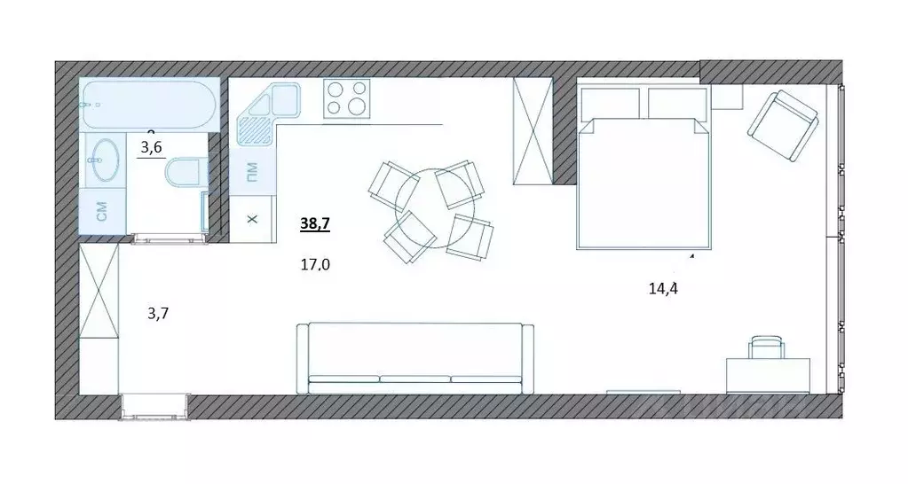 1-к кв. Севастополь ул. Челюскинцев, 49/4 (38.7 м) - Фото 1