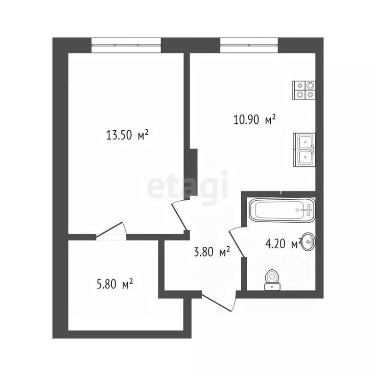 1-к кв. Тюменская область, Тюмень Новгородская ул., 20 (34.0 м) - Фото 1