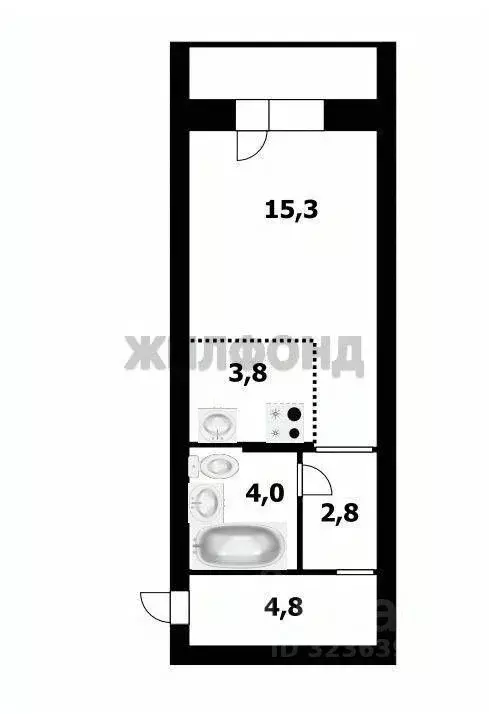 1-к кв. Новосибирская область, Новосибирск ул. Забалуева, 90 (30.7 м) - Фото 0