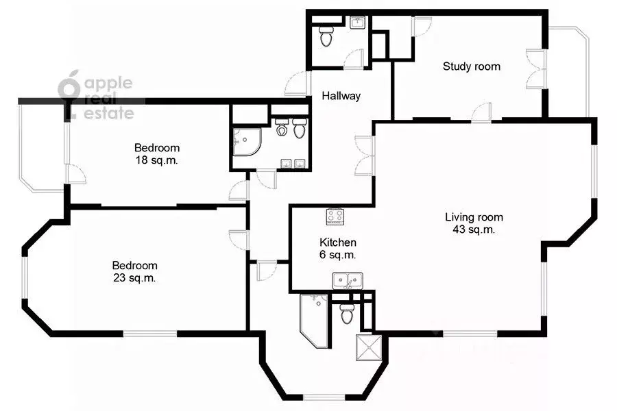 4-к кв. Москва Ломоносовский просп., 25к1 (139.6 м) - Фото 2