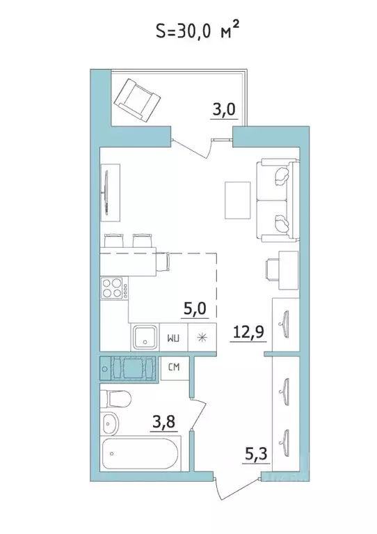 Студия Карелия, Петрозаводск ул. Лермонтова, 2 (30.0 м) - Фото 1