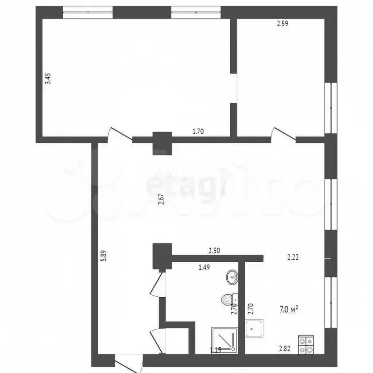 3-к. квартира, 62,9 м, 4/4 эт. - Фото 0