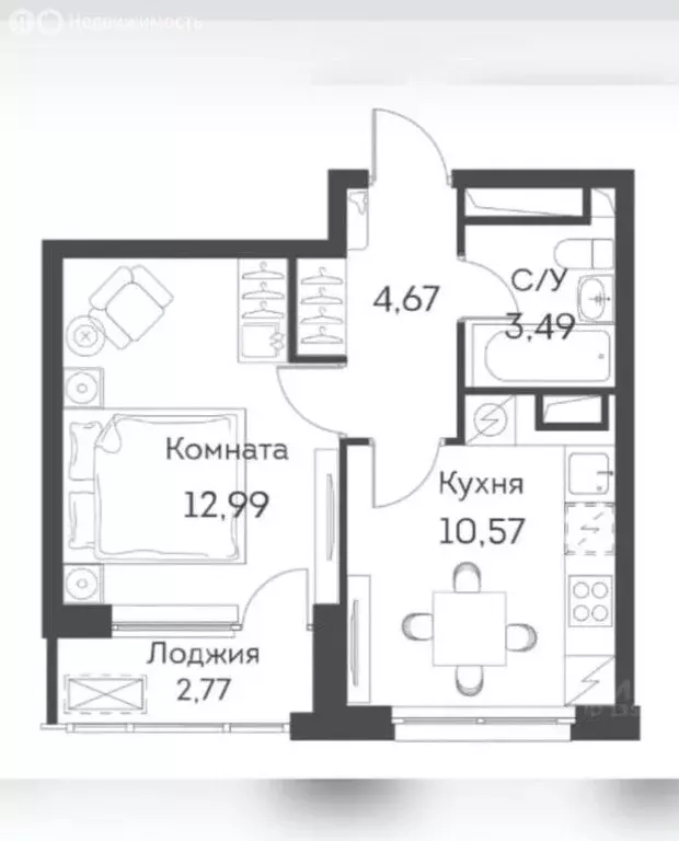 1-комнатная квартира: Москва, Рязанский проспект, 2/2к2 (35 м) - Фото 0