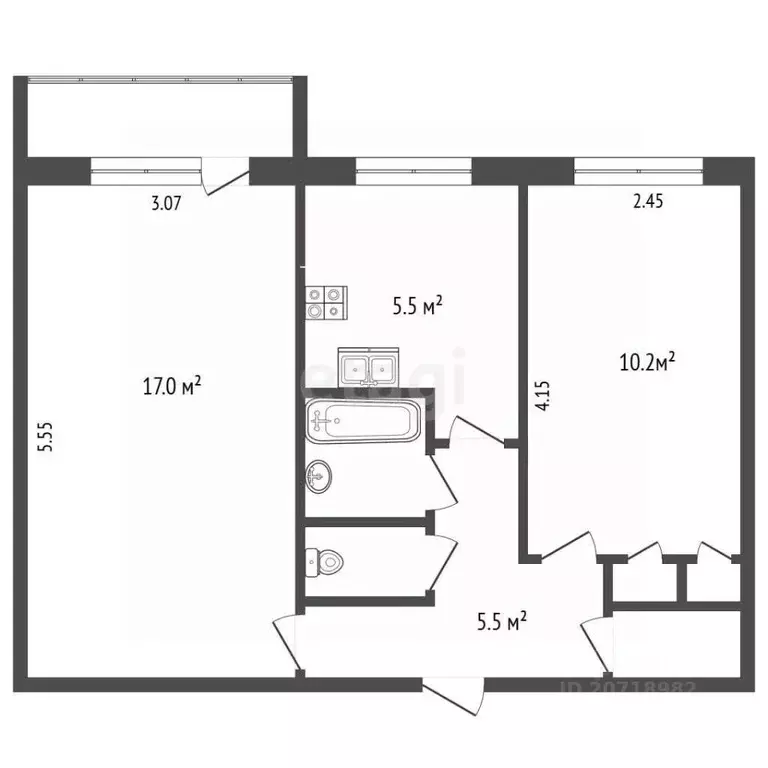 2-к кв. Камчатский край, Петропавловск-Камчатский ул. Молчанова, 4 ... - Фото 2