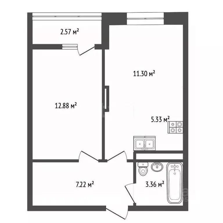 1-к кв. Ростовская область, Ростов-на-Дону просп. Сиверса, 8/2 (41.4 ... - Фото 2