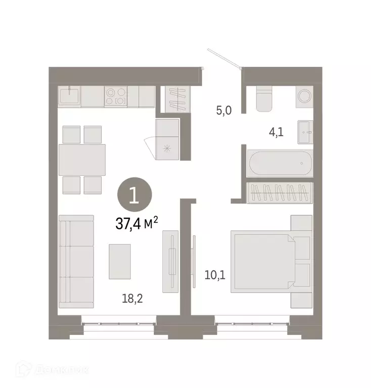 Продаётся 1-к квартира, 37.4 м - Фото 0