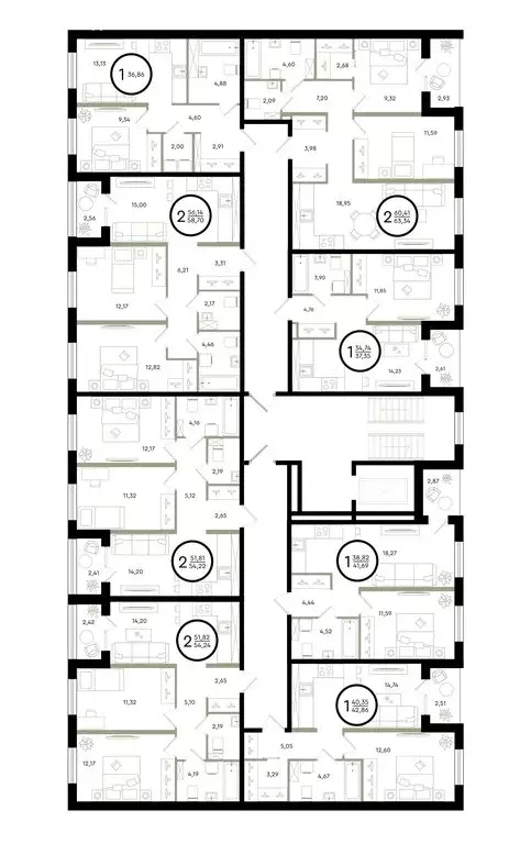 2-комнатная квартира: Тюмень, улица Александра Звягина, 5 (54.22 м) - Фото 1