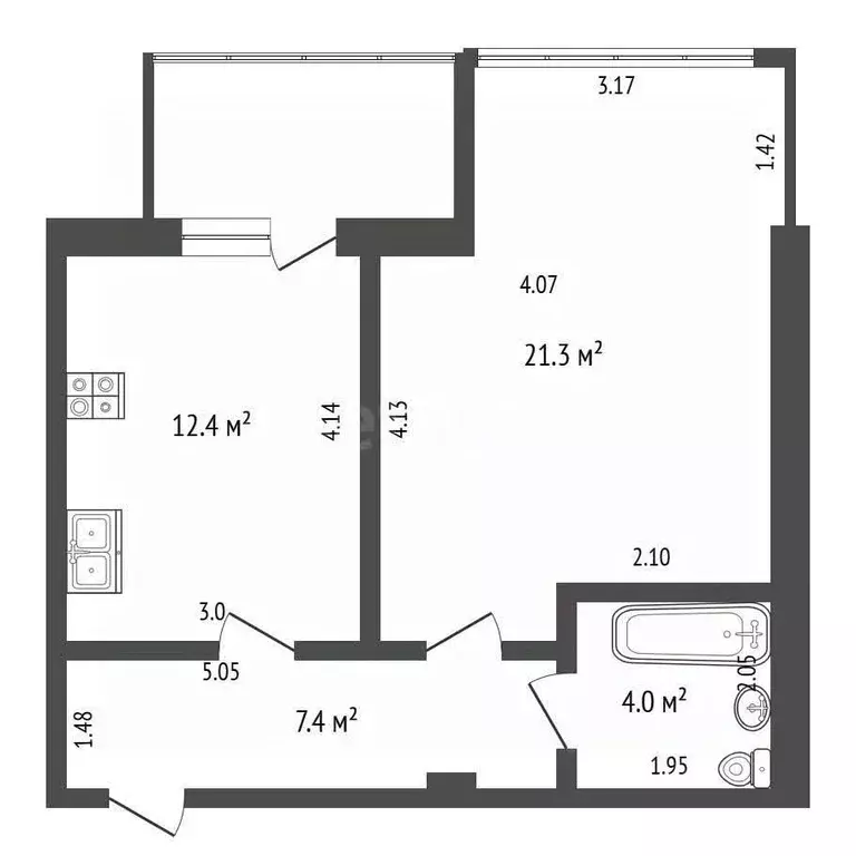 1-к кв. Севастополь ул. Челюскинцев, 57/2 (45.1 м) - Фото 2