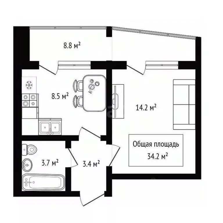 1-к кв. Новосибирская область, Новосибирск Родники мкр, Династия жилой ... - Фото 2