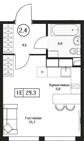 Квартира-студия: Пушкино, ЖК Пушкино Град (29.3 м) - Фото 1