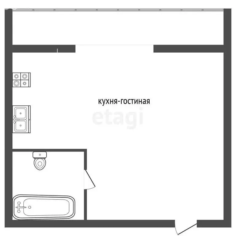 Квартира-студия: Чебаркуль, улица 9 Мая, 27 (28.2 м) - Фото 0