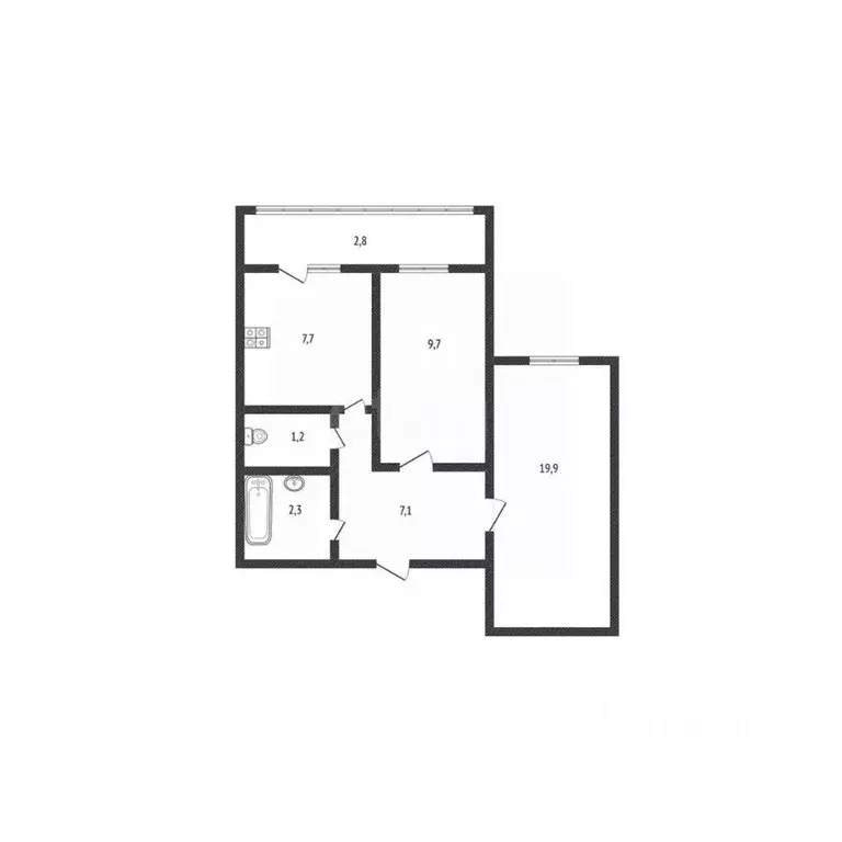 2-к кв. Башкортостан, Нефтекамск Березовское ш., 18 (50.7 м) - Фото 2