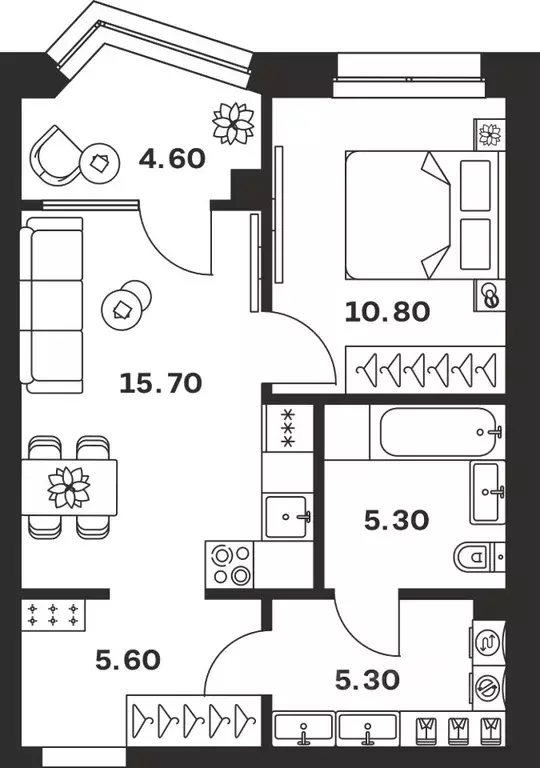 1-к кв. Тульская область, Тула ул. Михеева (47.3 м) - Фото 1