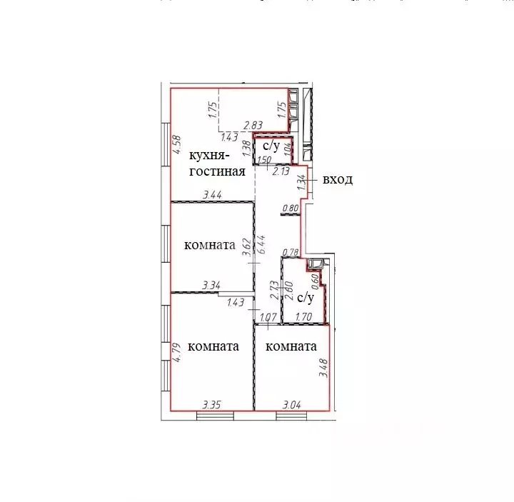 3-к кв. Московская область, Мытищи ул. Стрельбище Динамо, 10 (72.2 м) - Фото 2