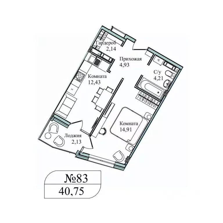 2-к кв. Севастополь ул. Летчиков, 10к3 (42.5 м) - Фото 0