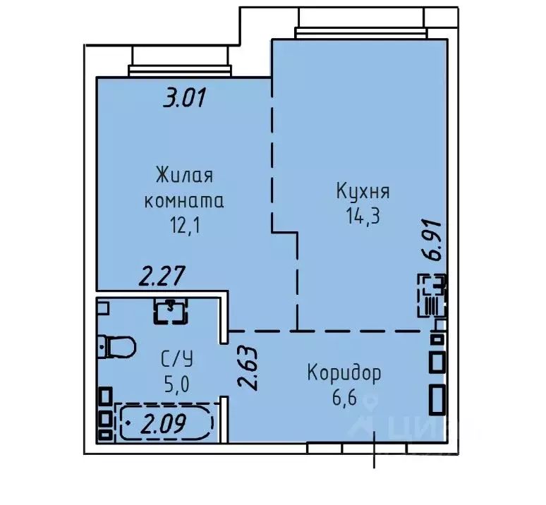 1-к кв. Иркутская область, Иркутск Култукская ул., 16 (38.0 м) - Фото 2