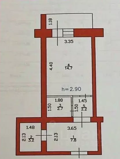 Студия Алтайский край, Бийск Советская ул., 187/2 (30.6 м) - Фото 2
