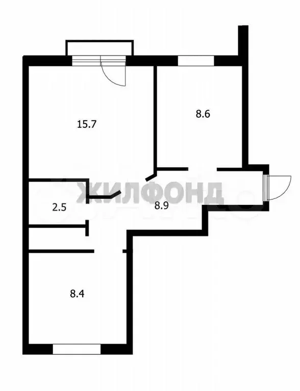 2-к. квартира, 45,4 м, 2/4 эт. - Фото 0