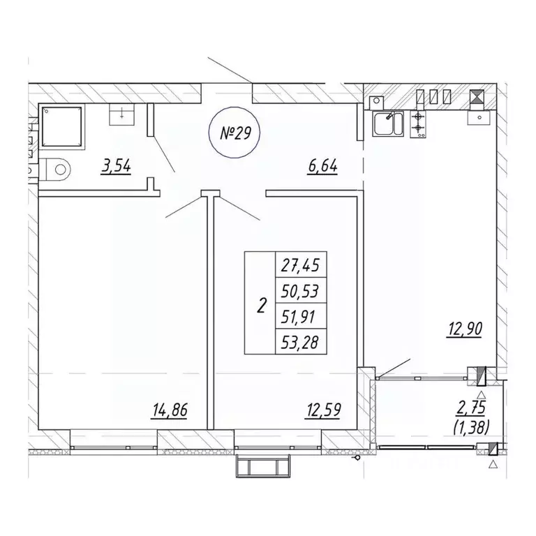 2-к кв. Калининградская область, Зеленоградск  (53.28 м) - Фото 1