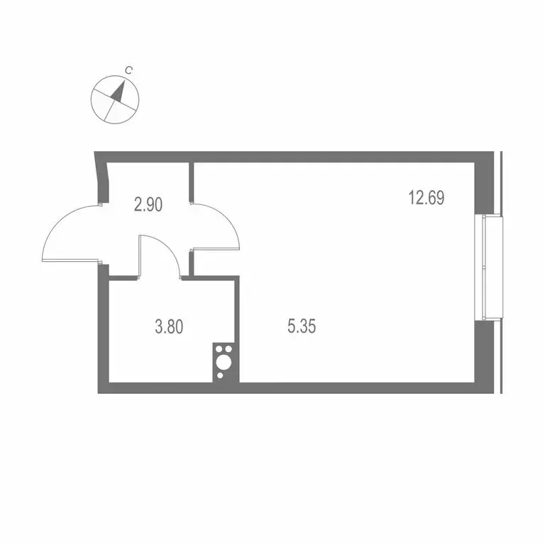 Квартира-студия: Санкт-Петербург, Матисов остров (24.74 м) - Фото 0