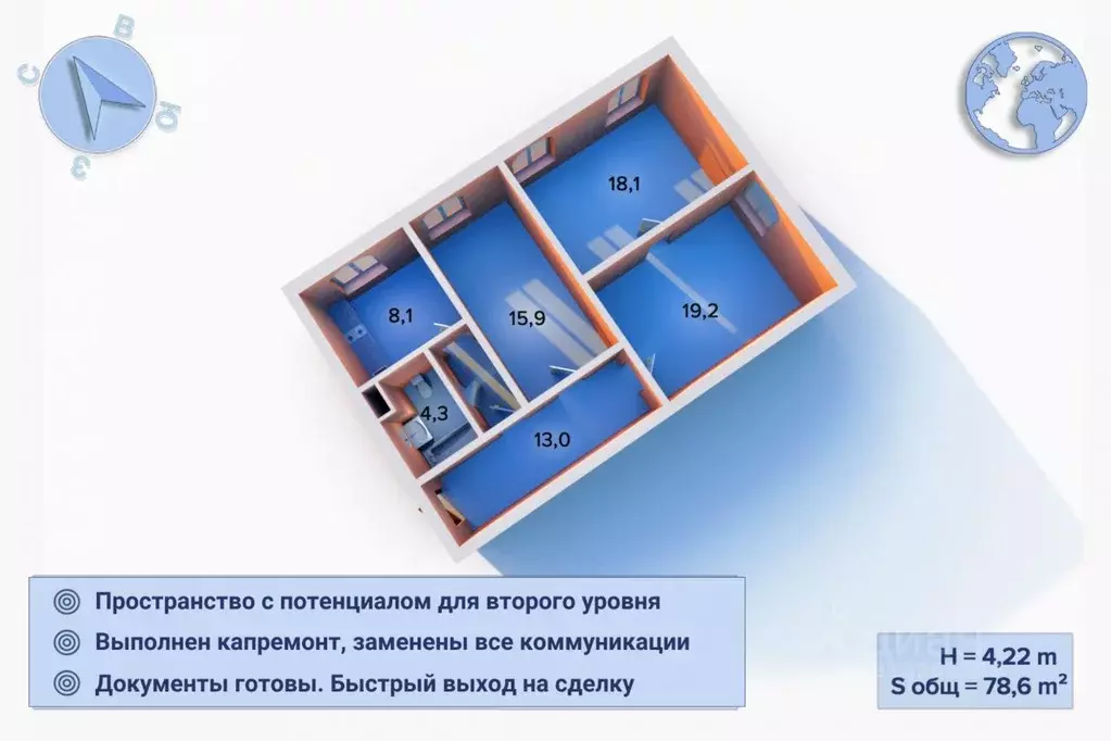 3-к кв. Санкт-Петербург просп. Стачек, 160 (78.6 м) - Фото 1