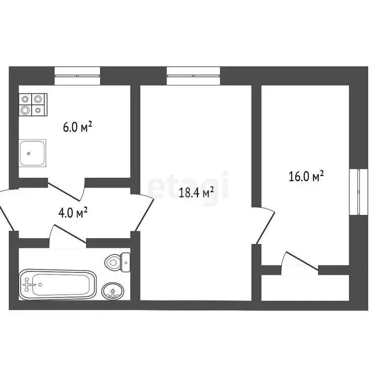 2-комнатная квартира: Севастополь, проспект Нахимова, 7 (53.4 м) - Фото 1
