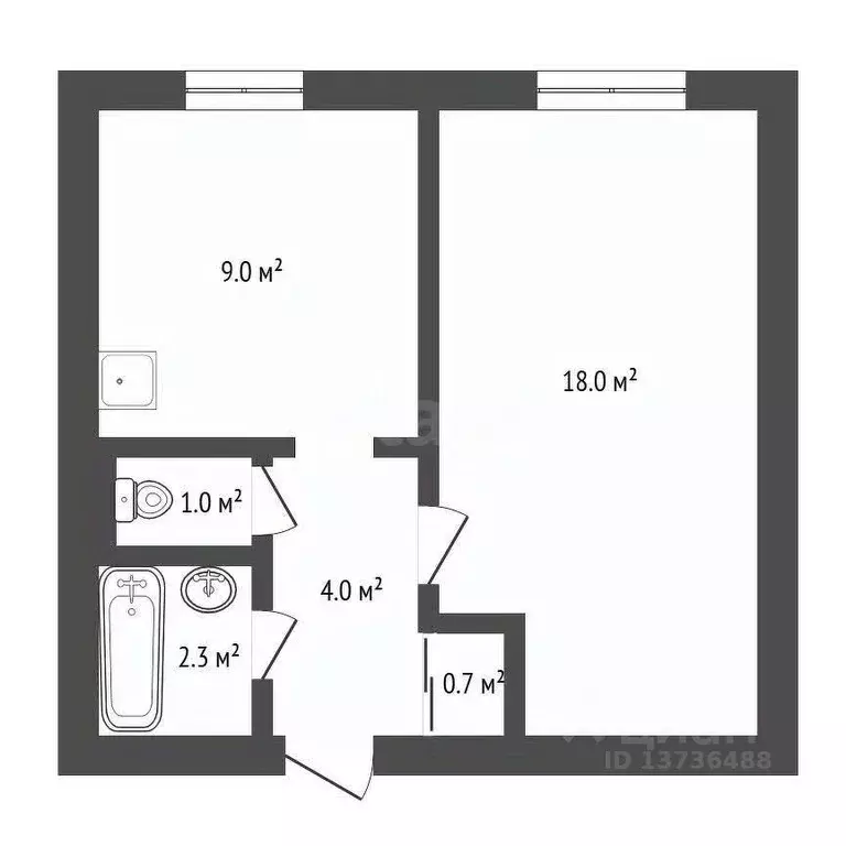 1-к кв. Амурская область, Тында Амурская ул., 33 (39.7 м) - Фото 1