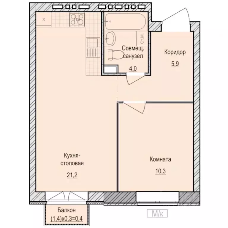 1-к кв. Удмуртия, Завьяловский район, с. Первомайский Санвилл жилой ... - Фото 1