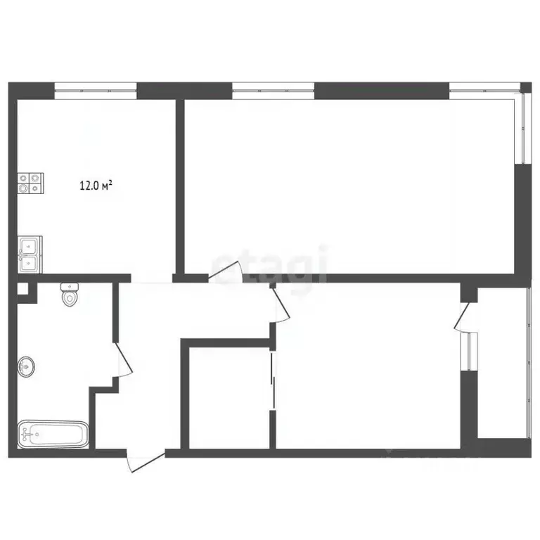 1-к кв. Москва Производственная ул., 12к1 (57.0 м) - Фото 2